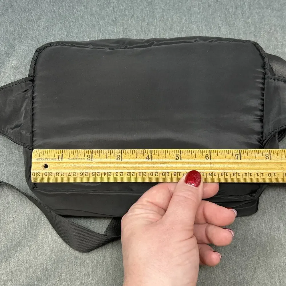 Bebe Black Nylon Belt Bag Fanny Pack Multi Pocket Crossbody Sling Travel 34-46